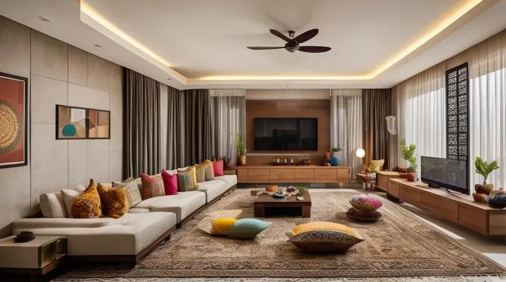Modern Indian Living room, <lora:Archilab_Indian_Interior-05:0.5> <lora:add_detail:0.5>
