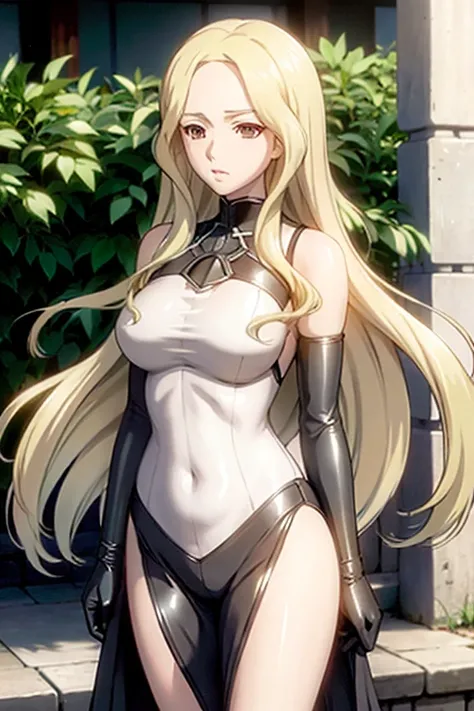 sheath dress,<lora:dajianTeresa-10:0.8>,dajianTeresa,wavy hair,pale skin,looking at view,park,medium breasts,contemptuous expression,best quality
