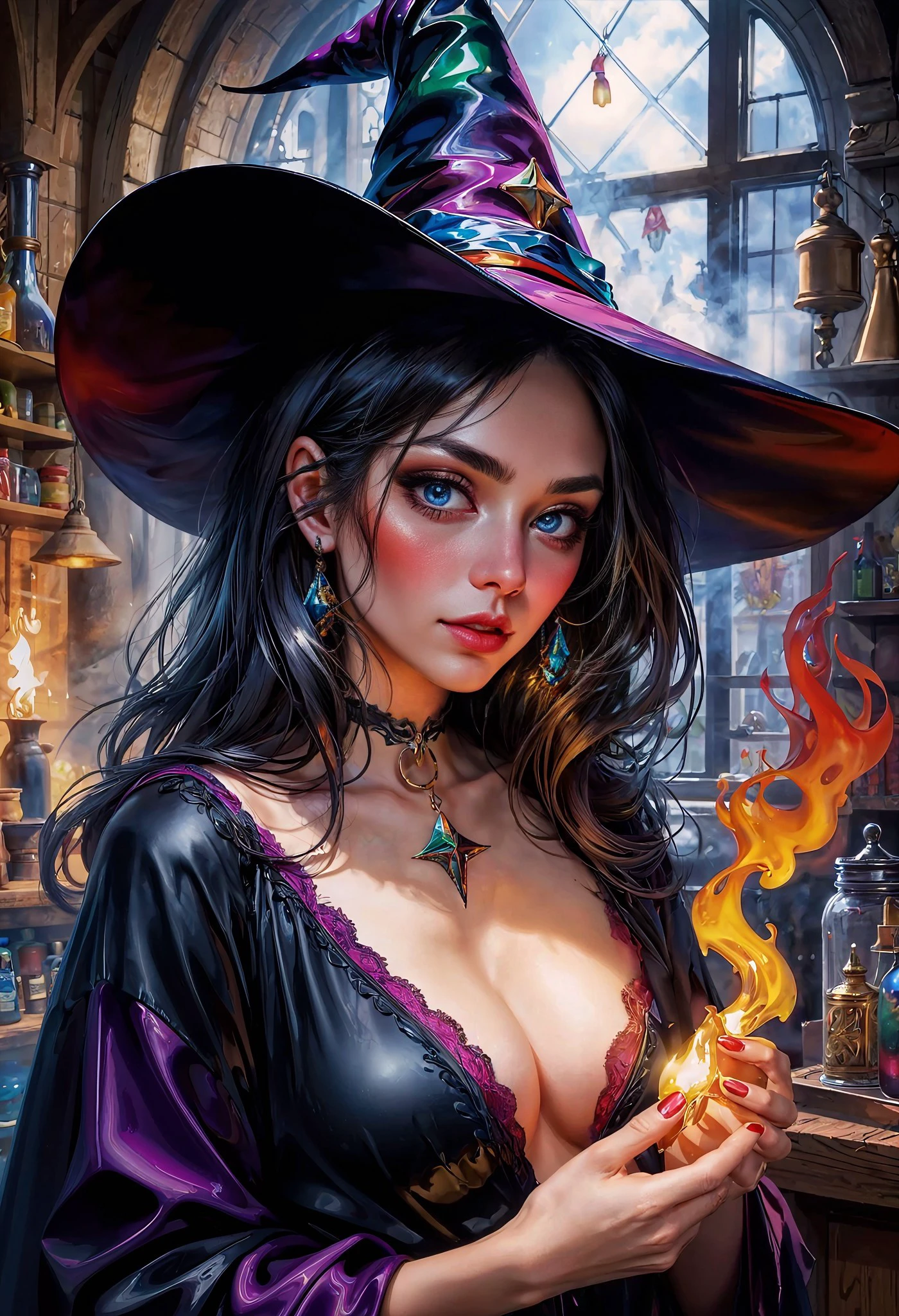 realistic photo, shiny skin, glossy skin, (glowing fume, colorful liquid:0.5),
intricate details, ultra-realistic, high saturation, high contrast, 35mm raw photo,
embedding:Style-EMCG.pt, <lora:add_detail:0.25>