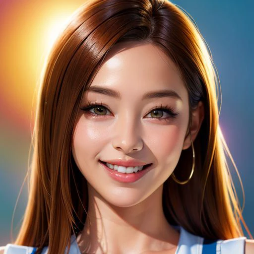 hyper realistic, masterpiece, best quality, ultra detailed, photorealistic, 1girl, light smile, light simple background