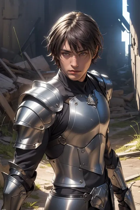 a male warrior with full armor, pose after beating a monster, medieval theme,
(((masterpiece))),  ((best quality)), ((intricate detailed)), ((Hyperrealistic)), a muscular  with full armor, perspective, highly detailed, illustration, 1 man, perfect hands, detailed fingers, beautiful detailed eyes, short hair  (fantasy:1.2),  armor, detailed background, a ruin, fierce look, looking at the viewer, from the front, <lora:hadesStyle_big:0.6>