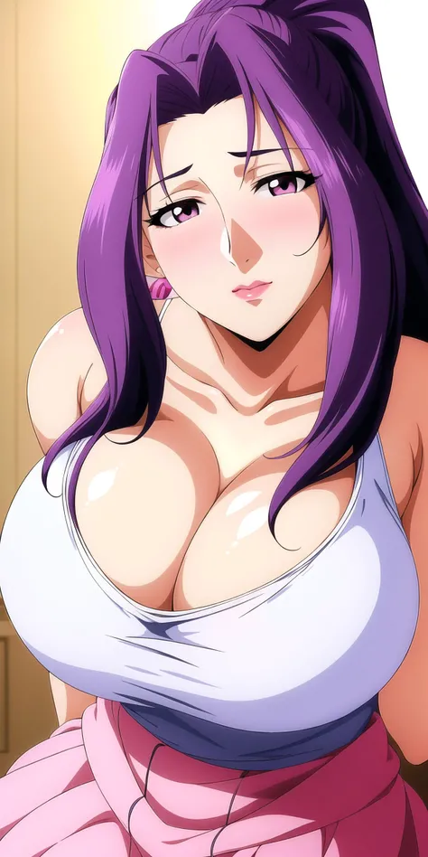 (full body:1.2), (resting on a bed in a beautiful room:1.2),
cleavage,Pink_shirt,Skirt,collarbone,
<lora:mitsuko_mistreatedbride-V1:0.7>,jewelry,
purple hair,long_hair,ponytail,Bangs,
1 girl, 20yo,Young female,Beautiful Finger,Beautiful long legs,Beautiful body,Beautiful Nose,Beautiful character design, perfect eyes, perfect face,expressive eyes,perfect balance,
looking at viewer,(Focus on her face),closed mouth, (innocent_big_eyes:1.0),(Light_Smile:0.3),
official art,extremely detailed CG unity 8k wallpaper, perfect lighting,Colorful, Bright_Front_face_Lighting,White skin,
(masterpiece:1.0),(best_quality:1.0), ultra high res,4K,ultra-detailed,
photography, 8K, HDR, highres, absurdres:1.2, Kodak portra 400, film grain, blurry background, bokeh:1.2, lens flare, (vibrant_color:1.2),professional photograph,
(Beautiful,large_Breasts:1.4), (beautiful_face:1.5),(narrow_waist),(extremely detailed hands and fingers)