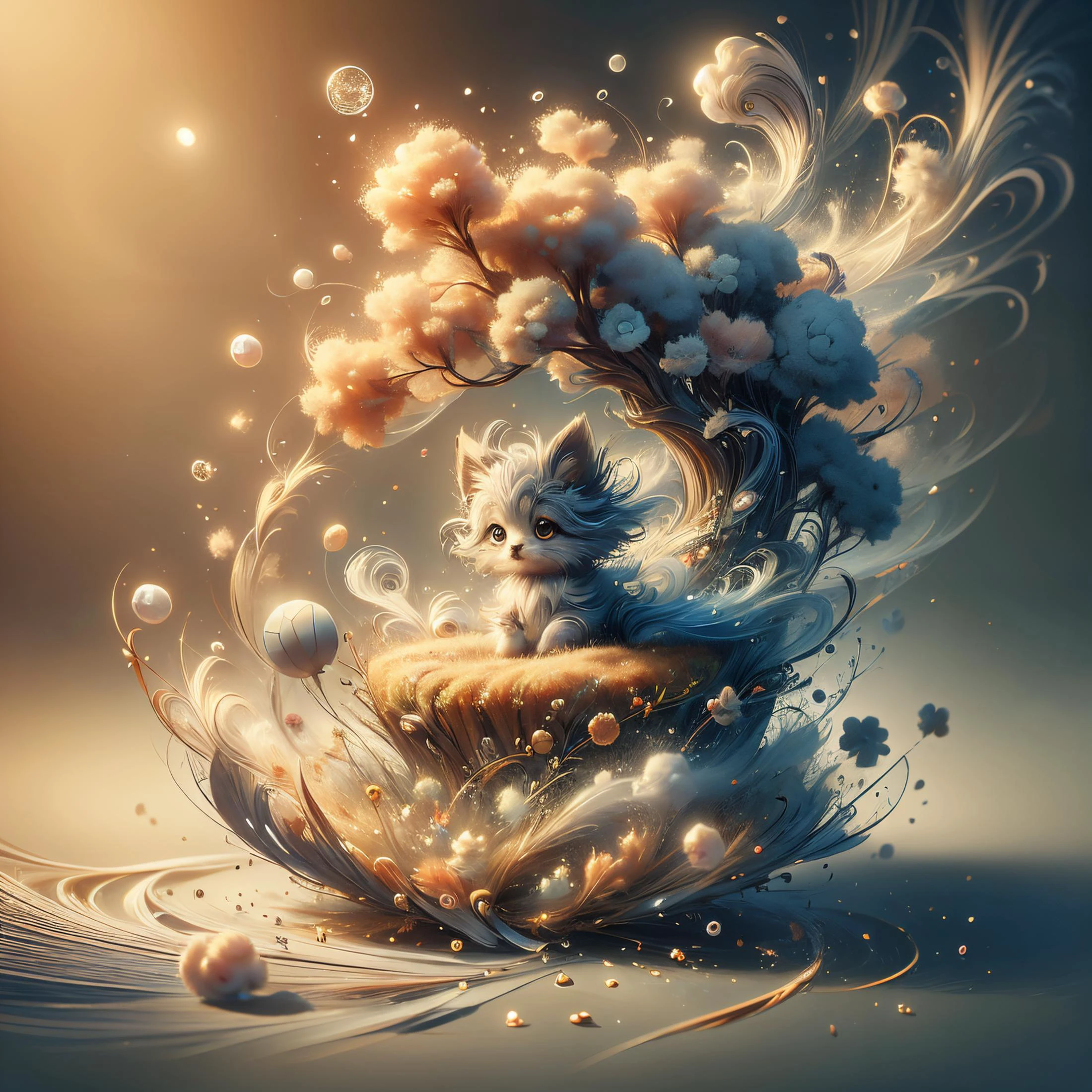 (((award winning photo))) Real:2.0, Fujifilm XT, Photorealistic, (full body:1.2),an absurdly cute little fairylike creature sitting in an Airbubble ,Liquify, <lora:Liquify:1> <lora:ElementWind:1> ElementWind