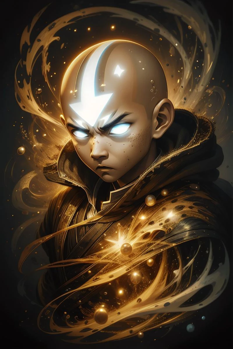 Aang, avatar state, angry, mad, screams, magic particles, elemental magic, bald, 1boy, <lora:Aang_avatar_state:1>, solo, <lora:Liquify:1>, <lora:magic_particles:1>, liquify, glowing, high detailed, high quality, masterpiece, perfect, intricate detailes, aesthetic, Painting, intricate details, modern-style colour illustration, detailed setting, freckles, reaction frame, erotic aesthetics,