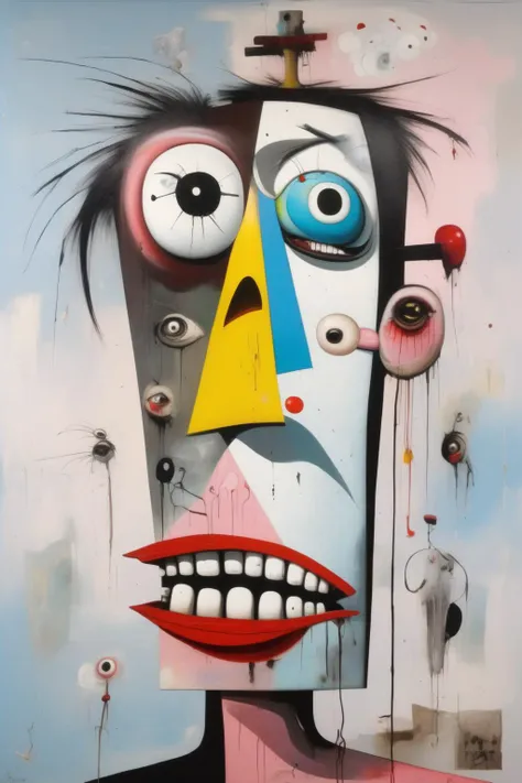 <lora:George Condo Style:1>George Condo Style - George Condo painting Berghain