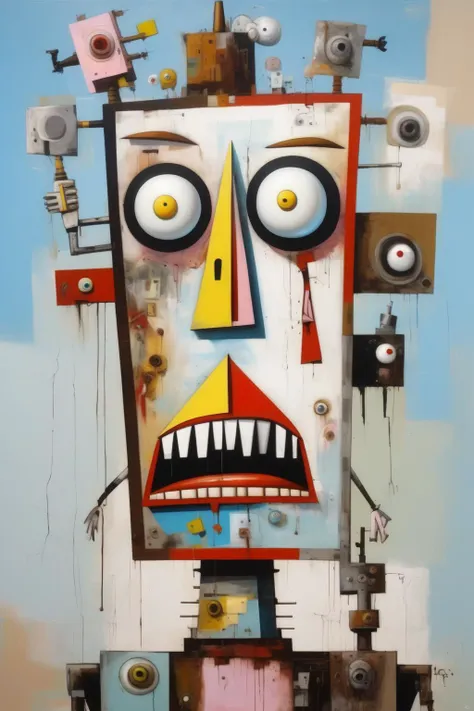 <lora:George Condo Style:1>George Condo Style - George condo mech god