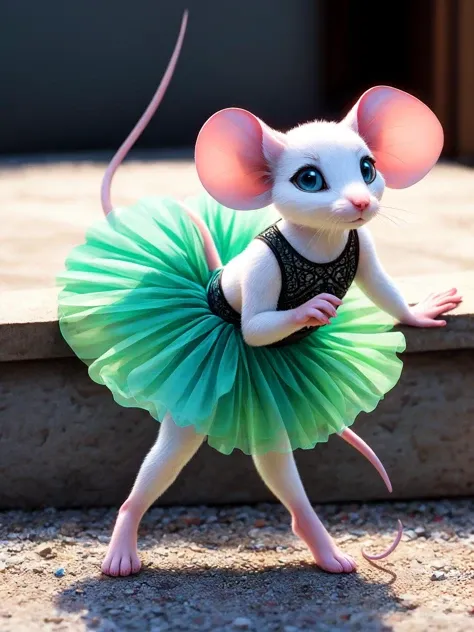 mouse in tutu,
BREAK,
(masterpiece, best quality, ultra realistic, 4k, 2k, (intricate, high detail:1.3), film photography, soft focus, RAW photo, photorealistic, analog style, subsurface scattering, photorealism, absurd res)