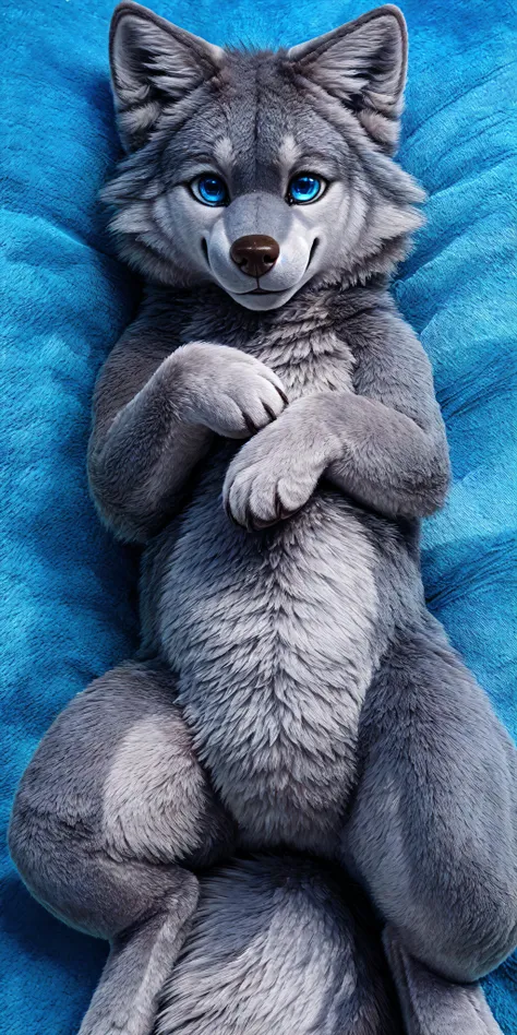 solo,((wolf:1.2)), plushie, smile,top view, spread legs, <lora:TeddyBear:0.8>, uploaded on e621,((blue eyes:1.2)),happy,looking at viewer,((full body view:1.5)),digitigrade legs,((feral:1.2)),laying on back,
BREAK,
close-up RAW photo, detailed textures, sharp focus, ultra-high pixel detail, intricate, realistic, scene, cinematic, high-quality, full colors, incredibly detailed, 4k, 8k, 16k, hyper-realistic, RAW photo, masterpiece, ultra-detailed, professionally color graded, professional photography