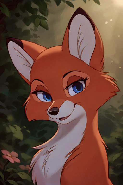 (masterpiece:1.15), (high quality:1.15), highres, absurdres, official art, extremely detailed CG unity 8k wallpaper, perfect lighting, rim lighting, soft illumination, low key, lens flare, sharp focus, bokeh, colorful, accurate, extremely delicate and beautiful, beautiful character design, perfect face, perfect eyes, expressive eyes, (beautiful face:1.5), beautiful nose, perfect balance, perfect anatomy, beautiful body, good hands, beautiful long legs, <lora:epi_noiseoffset2:0.6>, <lora:more_details:0.18>, BREAK photorealistic \(style\), BREAK solo, 1girl, furry, feral, canid, fox, animal ears, snout, chest tuft, BREAK multicolored body, orange fur/white fur, BREAK detailed eyes, blue eyes, long eyelashes, BREAK bedroom eyes, naughty face, BREAK accessories, wreath, head wreath, flower wreath, BREAK <lora:vixey:0.63>, vixey,