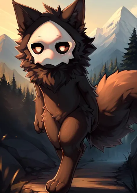 uploaded on e621, by zackary911, (coffeesoda:1.1), hioshiru, <lora:puro-v1-fluffyrock:1>, solo (((digitigrade))) (((puro))) with (fluffy tail), ((full-length portrait)), BREAK, (detailed lighting), (detailed fur), (detailed skin), BREAK, ((walking down the path in the forest)), ((mountain background)), ((mountains in the distance)), (cinematic lighting), ((detailed background)), ((looking at viewer)), (half body shadow), [backlighting], [crepuscular ray], [detailed ambient light], [gray natural lighting], [ambient light on the belly], [realistic proportions], [explict content], [sharp focus], (questionable content), (shaded), ((masterpiece)), BREAK