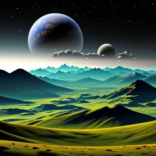 random alien planet, beautiful scenery, high quality