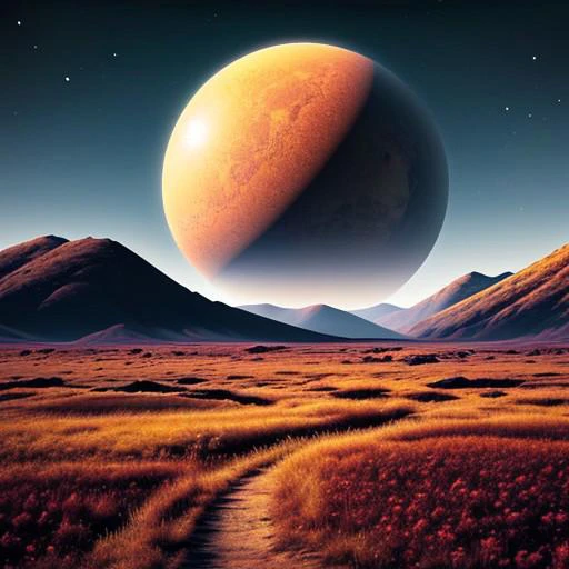random alien planet, beautiful scenery, high quality