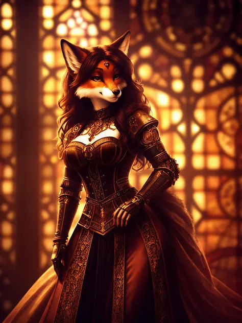 full body, female fox, steampunk, natural fur texture, 24mm, 4k textures, soft cinematic light, adobe lightroom, photolab, hdr, intricate, elegant, highly detailed, sharp focus, ((((cinematic look)))), soothing tones, insane details, intricate details, hyperdetailed, low contrast, soft cinematic light, dim colors, exposure blend, hdr, faded