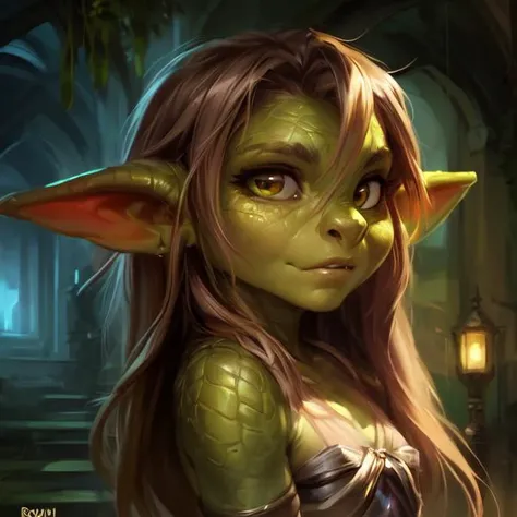 hi res, ((masterpiece)), (best quality), (detailed clear eyes and pupils), (detailed small female goblin with long hair),(detailed green scales),(detailed face),  break
,  by Ruan Jia,  by Pino Daeni, by Foxovh, by Ross Tran,  by Chunie
, (detailed lighting), (cinematic lighting), ((detailed background)), [sharp focus]
 <lora:Detail Tweaker LoRA v1:0.7>