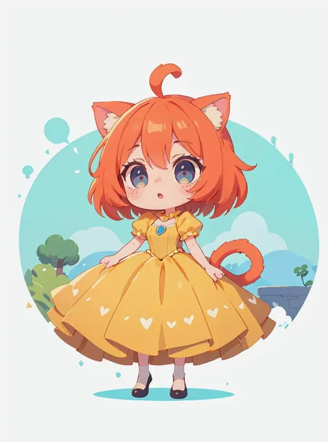 8k, masterpiece, highly detailed, high quality,
1girl wearing a (princess dress), <lora:princess_dress-SD-2.0:1>,
chibi, ahoge, cat ears, playful