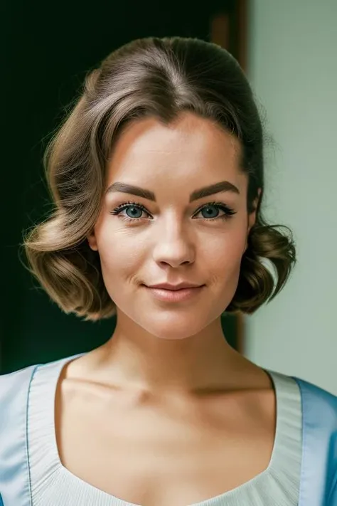 raw photo of an a beautiful (blonde) woman, my nurse at the hospital, nurses outfit, perfect face, eyes, 8k uhd, ((close up))