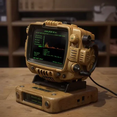 photo of pipboy3000 in a stand ultra detailed, high quality, best quality, 4k, 8k, raw <lora:talojivaultsuit:0.55> <lora:add_detail:0.2>
