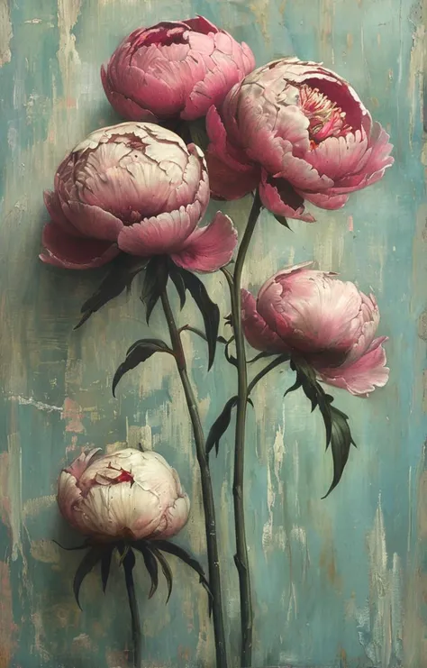 masterpiece,best quality,<lora:tbh161-sdxl:0.9>,illustration,style of Shaun Tan, decaying peonies