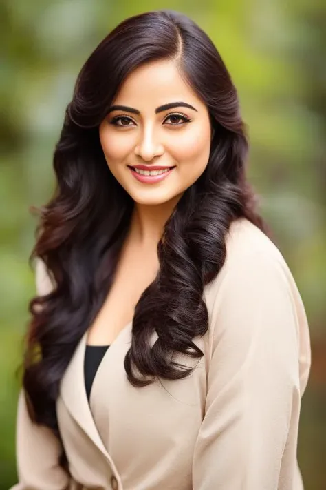 a photo of a woman, stylish, outdoor professional portrait, head-shot, slight smile, cute, rainy wether, niyatifa <lora:niyatifa:1>