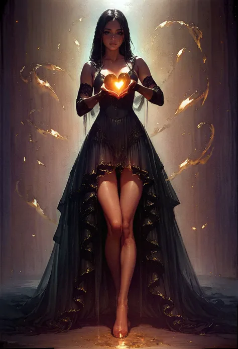 score_9, score_8_up, score_8,  full body, sorceress, solo, black dress, black lace gloves, petite body, black hair, holding a glowing golden heart, elegant, graceful  <lora:pony/twilight_style:0.8> concept art, realistic <lora:sdxl/princess_xl_v2:0.8> <lora:sdxl/sinfully_stylish_sdxl>