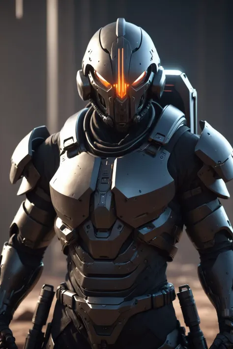 Concept art,game characters,CG,epic,atmospheric,futuristic,sci-fi,digital art,extreme detail,masterpiece,black,matte,trends on artstation,Film lens,studio lighting,professional photography,film scenes,unreal engine,octane render,surface reflections,epic battlefields,
(A warrior in futuristic armor:1.1),(looking at viewer:1.2),Raising the assault rifle to the chest with the right hand,(muzzle pointing upwards:1.2),
