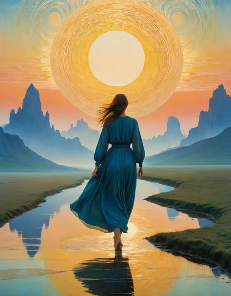 by Richard Avedon and Mikalojus Ciurlionis, (babyish , euphoric , masterful:1.4), poster art, bold lines, hyper detailed, expressive, award winning, (landscape:1.4), (intricate details, masterpiece, best quality:1.4),
dusk and dawn lighting , looking at viewer, dynamic pose, wide angle view,
<lora:add-detail-xl:1> <lora:xl_more_art-full_v1:0.5> <lora:looking_at_viewer:2>