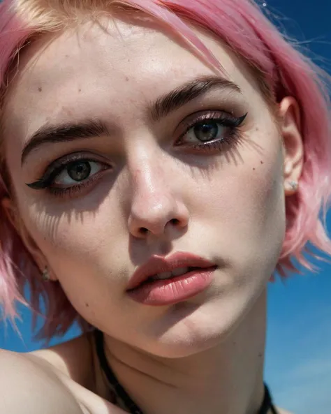 (a cute girl, 22 years old, pale skin , pink hair ,skinny:1.1),(big boobs , small nipples, korian hipster girl, edgy vibe, dark, mascara, eyeliner, dark cheeks, expressive lips, Unique facial piercings, alluring necklace, stylish sexy streetwear, alluring thighs, aesthetic tattoos on her body, almond shaped eyes, Dimples, strong eyeliner eyes ,Defined jawline, skin pores )(best quality, high quality, photograph, hyperrealism, masterpiece, 8k:1.3), mestizo, burly, white shaggy hair, dark skin, smile, (low-key lighting, dramatic shadows and subtle highlights:1.1),(((in the middle of the photoshograph studio))) adding mystery and sensuality, trending on trending on artsy, concept art, (shot by helmut newton:1.1), rule of thirds, black and white, modern ,epiCRealism, epiCNegative
Painting by (Otto Dix, , Caravaggio, odilon redon :1.6) The constellations form infinite paisleys in the sky The condensation tumbles down and erases all my sight And is it in the nightmare map of the cosmos up high? Or is it in the signs? Or stranger still, just in my eyes?, , thunder and portal and dark magic and starlight, ((glowing pupils, close up, detailed eyes)), 1girl, blond, sexy, Saturn, Jupiter, canyon, cliffs, ocean, waves, Fisheye Lens, wet white shirt, view_from_below, low_angle, Leonardo Style,, Friendly muted colors, low contrast.