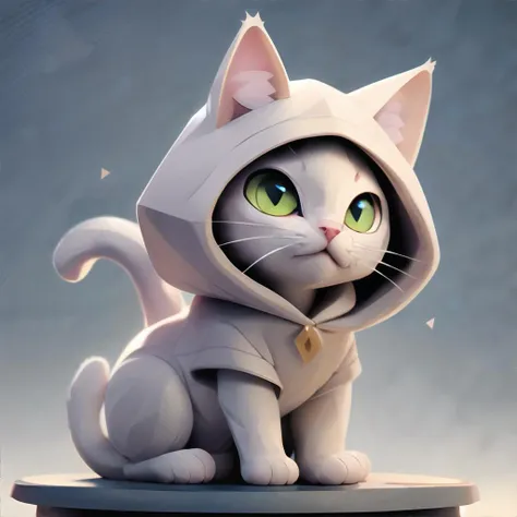 cat wearing a hooded sweater, masterpiece, 8k, high resolution, shallow depth of field, sharp focus