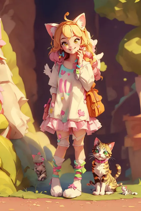 (masterpiece),(best quality),(Cute pet),,full body,,cute cat,,,1girl,
, ,,Little milk kittens,,smile,,Stupid and cute,looking at viewer