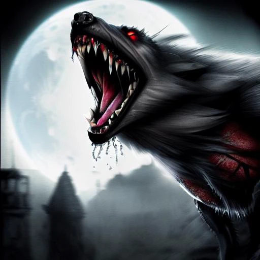 wewulzkz, terrifying nightmare, horrific nightmare, bad dream, horror, highly detailed digital art, amazing detail, in motion, motion shot, roaring, growling, snarling, running