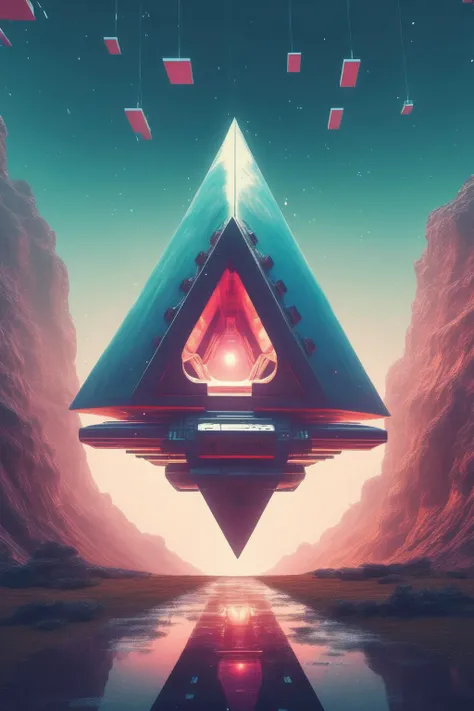 <lora:Beeple (Mike Winkelmann) Style:1>Beeple (Mike Winkelmann) Style - A spaceship shaped like an upside down triangle