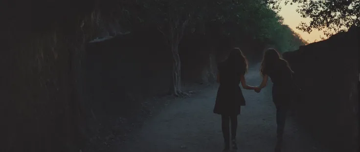 cinematic film still of <lora:Film Grain style:0.6> Film Grain style
<lora:Kodak Motion Picture Film Style v4:0.2>
<lora:Chiaroscuro Lighting Style:0.6> Chiaroscuro Lighting Style
<lora:Ron Fricke style:0.3>
Film grain still image of two people walking out of a dark tunnel,long hair,multiple girls,2girls,outdoors,from behind,tree,shadow,holding hands,sunset,silhouette,dark , cinematic look, film look, filmic, contrast, detailed, high quality, sharp image, film color, Kodak Motion Picture Film style, different color, different people, different look, different style, 35MM Film, 16MM Film, Photographic film, music video style, artistic style, cinematic style, film granularity, film noise, image noise, artistic effect, Fujicolor, Fuji film, Analog photography, style, moviel, Film grain overlay, Film Grain style, shallow depth of field, vignette, highly detailed, high budget, bokeh, cinemascope, moody, epic, gorgeous, film grain, grainy