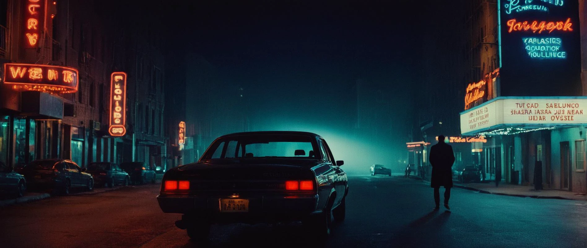 cinematic film still of <lora:Film Grain style:0.5> Film Grain:1 style
<lora:Kodak Motion Picture Film Style v4:0.5>
<lora:Chiaroscuro Lighting Style:0.7>
dramatic, cinematic, shadow, partially covered in shadow, a city street at night with neon signs Chiaroscuro Lighting Style, no humans, night, ground vehicle, building, scenery, city, car, road, dark, street, city lights, neon lights, shallow depth of field, vignette, highly detailed, high budget, bokeh, cinemascope, moody, epic, gorgeous, film grain, grainy