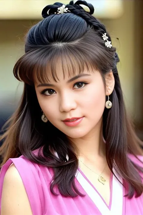 extremely detailed CG unity 8k wallpaper,(masterpiece),(best quality),(ultra detailed),(ultra realistic),(Best character details:1.2),dynamic angle,professional lighting, photon mapping, radiosity, physically-based rendering,blush,golden proportions,(shiny skin),makeup,(full body: 1.2),looking at viewer,1girl, earrings, solo, jewelry, long_hair, lips, realistic, brown_eyes,best quality <lora:YungYungMeiLing_v10:0.8>