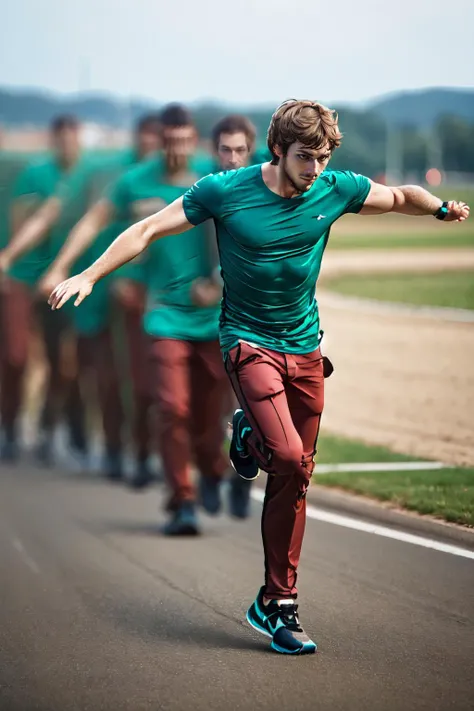 Highly detailed, High Quality, Masterpiece, beautiful, motion trail, MotionTrail, <lora:MotionTrail:1.0>, 1boy, solo, full body, Shaggy, green shirt, brown pants, black shoes, <lora:Char_Sigmas_ShaggyRogers:0.5>