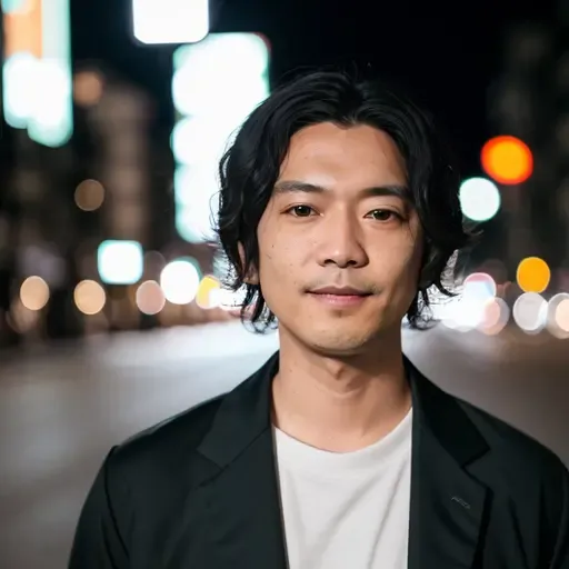<lora:yamano_v7:0.8>, hidenoriyamano, 1man, RAW photo, a portrait photo, in casual clothes, night, city street, (high detailed skin:1.2), 8k uhd, dslr, soft lighting, high quality, film grain, Fujifilm XT3