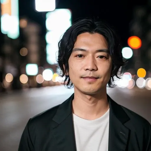<lora:yamano_v7:0.8>, hidenoriyamano, 1man, RAW photo, a portrait photo, in casual clothes, night, city street, (high detailed skin:1.2), 8k uhd, dslr, soft lighting, high quality, film grain, Fujifilm XT3