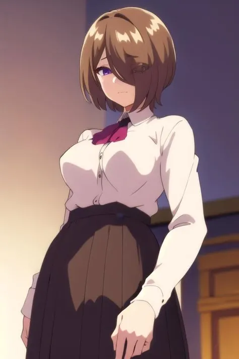 Ultra-detailed, High resolution, extremely details CG, anime image,(masutepiece, Best Quality:1.4), Illustration ,1girl in , (Iyapanjik), (angry), (frown), Wearing shoulder blades、chies、Sister Short Sleeve, Huge breasts,, (appearance々Colored panties), sox, (Skirt lift), Back, From below,People of the Church々々々、Sister、((Clergy clothing))、Beautiful eyes