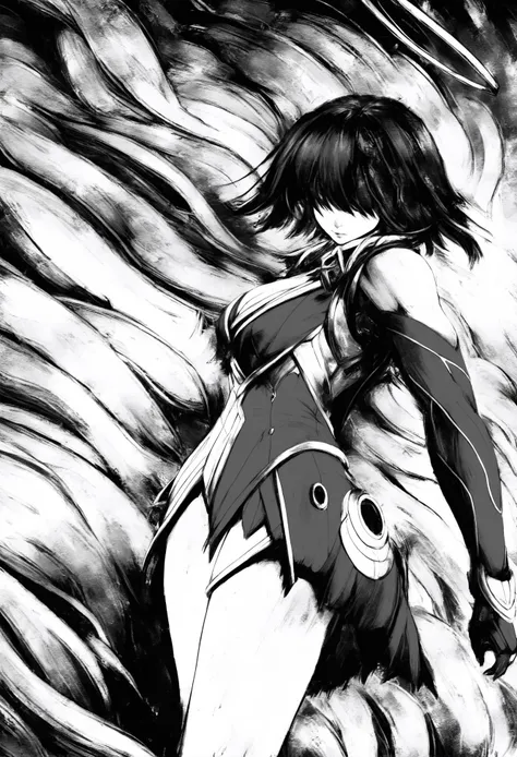 masterpiece, best quality,greyscale, monochrome, halo, 1girl, solo ,
<lora:ABXLlokr8f-000109:0.95>