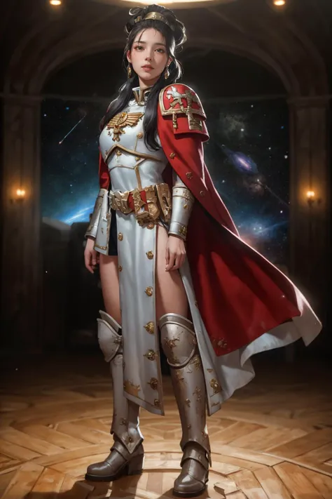highres,absurdres,masterpiece,best quality,original,extremely detailed CG,extremely detailed wallpaper,perfect lighting,looking at viewer,bare hands,standing on stage,1girl,blurry background,
<lora:Warhammer_40K_-_Space_Marines_-_White_Scars:0.7>,Warhammer 40K,White Scars,Space Marines,topknot,scar,<lora:GoodHands-beta2:1>,