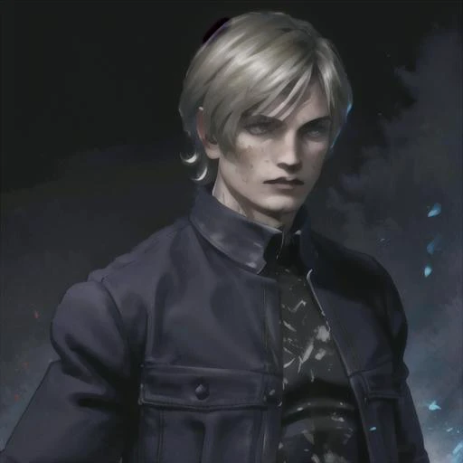 <lora:kazuma_kaneko:0.8>, dark scene, 1boy, portrait of re4leon, wearing fur-trimmed jacket, scared, (blood on face), rim light, athletic, volumetric lighting, best quality, masterpiece, solo, intricate details, tonemapping, sharp focus, hyper detailed, trending on Artstation, looking at viewer, <lora:sxz-leon:0.6>