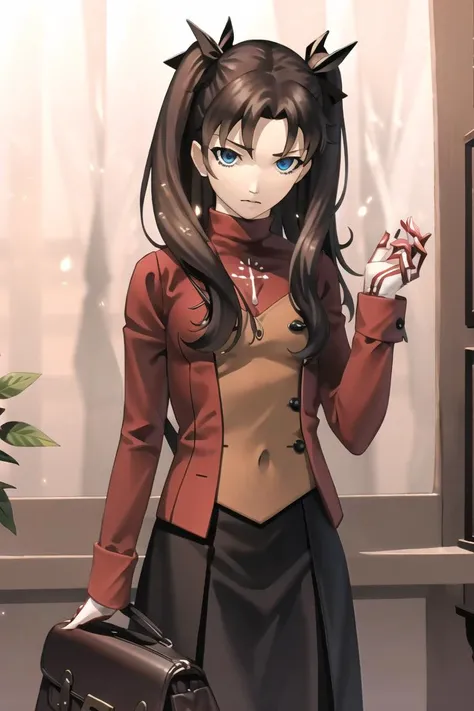 best quality, masterpiece, solo, <lora:kazuma_kaneko-10:0.9>, 1girl,, <lora:rin:1>, tohsaka rin,