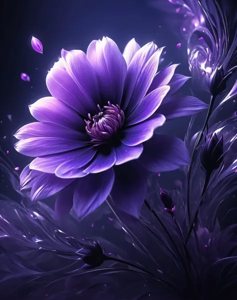 flowers <lora:Dark_Aura_XL_-_Filled_with_miasma:1> dark aura,  dynamic angle, 8K, purple, HD