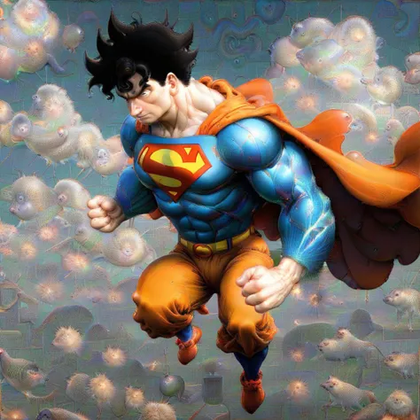 <lora:DeepDream2:1> superman , goku