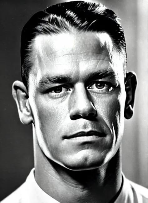 A 1930s professional photograph of sks person, ((detailed face)), (High Detail), Sharp, 8k, ((bokeh)), <lora:locon_johncena_v1_from_v1_64_32:1.25>