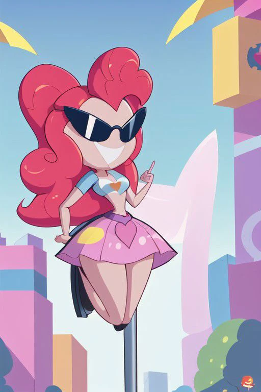 phonescreenrecording, inflatable, mlppinkiepie, shirt, skirt, sunnification, StrprT, stripper pole, pole, pole dancing