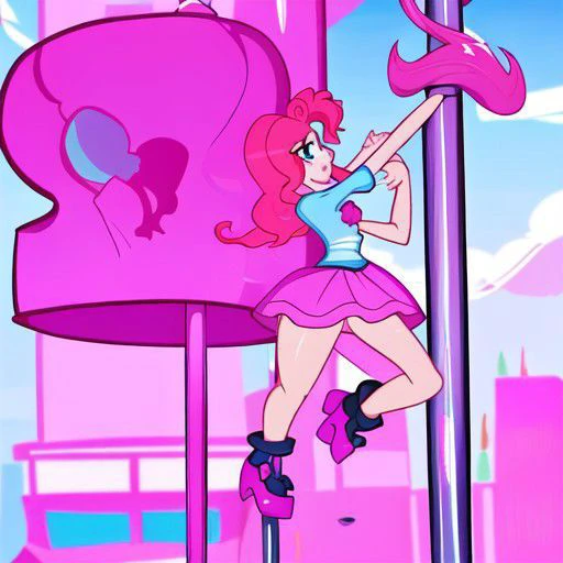 inflatable, StrprT, stripper pole, pole, pole dancing, mlppinkiepie, shirt, skirt