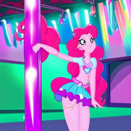 mlppinkiepie, shirt, skirt, StrprT, stripper pole, pole, pole dancing