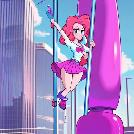 inflatable, StrprT, stripper pole, pole, pole dancing, mlppinkiepie, shirt, skirt