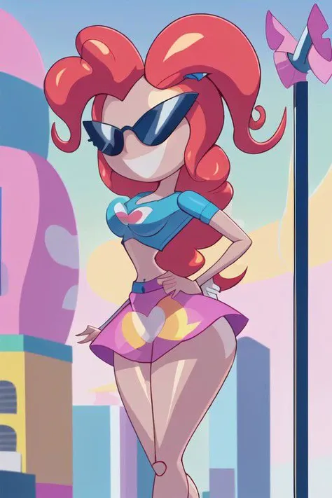phonescreenrecording, inflatable, mlppinkiepie, shirt, skirt, sunnification, StrprT, stripper pole, pole, pole dancing